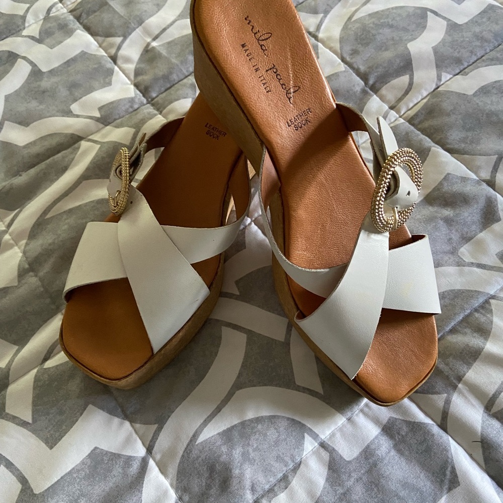 White Wedge Sandals